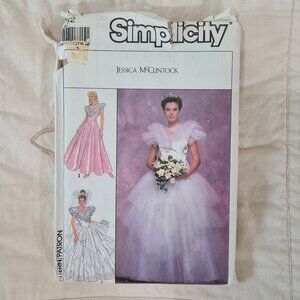 Simplicity 9100 Bridal Wedding Evening Gown Sewing Pattern, Jessica McClintock